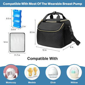 Tire-lait portable sac isotherme pliable résistant à l'eau 6 biberons 9 onces sac de glace compatible 8L polyester écologique - Product Image 2