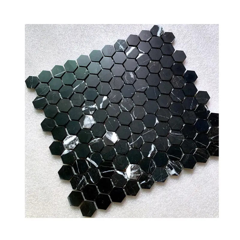 Черная мраморная мозаичная плитка nero marquina с узором, напольное покрытие для ванной комнаты, настенная плитка для кухни, бассейна