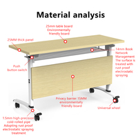 Table de Formation Moderne Réglable Pliable Extensible en MDF Mobilier de Bureau pour la Maison Hôtel Hôpital École Pas Cher Option Assemblage