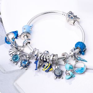 Bracelet en argent sterling 925 avec breloques souris, koala, pan, cœur, fermoir, chaîne serpent et zircon, fabrication artisanale, vente en gros - Product Image 3