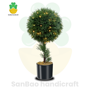 Fábrica Venda Direta <span class=keywords><strong>Artificial</strong></span> Bola <span class=keywords><strong>Topiary</strong></span> Árvore Realista Faux Cypress Planta para Decoração Interior e Exterior - Product Image 5
