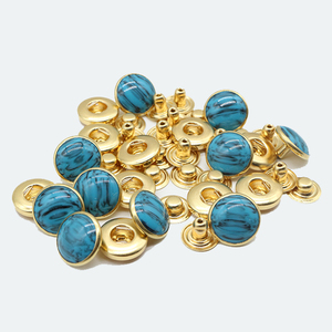 2025 mới đến bền vững Brass Snap Nút bốn-phần kim loại Fastener cho phụ kiện may mặc Vàng nhấn nút hạt - Product Image 4