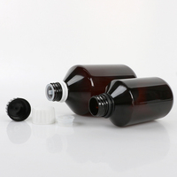 Bouteille en plastique PET brun de qualité alimentaire de 250 ml, 500 ml, 1000 ml, récipient pour suppléments liquides de vitamines avec bouchon résistant aux enfants