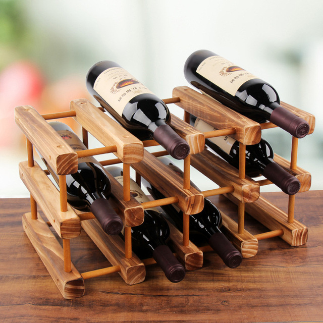 Freestanding DIY Wood Wine Storage Rack Creative Wood Stackable Modular Wine Rack Storage Holder