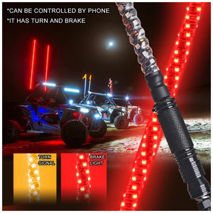 Loyo 12V látigo luz 3/4Ft Led bandera poste luz 5V Rgb Color con bandera Ip67 impermeable antena iluminada látigo para Polaris Atv Utv - Product Image 2