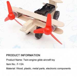 Giocattolo Educativo Scientifico per Bambini, Aeroplano Biplano a Doppio Motore Fai-da-Te, Kit di Montaggio Artigianale - Product Image 6