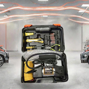Pompe à <span class=keywords><strong>air</strong></span> en plastique monocylindre haute puissance <span class=keywords><strong>avec</strong></span> moniteur de pression des pneus pour pneus de voiture - Portable 12V - Product Image 3