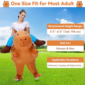 Nuevo <span class=keywords><strong>Disfraz</strong></span> Inflable de Capibara Unisex de Poliéster, Divertido para Cosplay, Halloween, Fiestas de Adultos y Parejas - Product Image 3