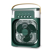 Ventilateur de bureau portable mini USB avec lumière LED, rechargeable, brumisateur, trois vitesses, pour bureau, dortoir, table