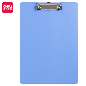 Deli Clipboard A4 Size Blue Plastic Single Strong Clamp Office Student Use - Product Image 1