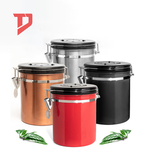 Contenitore Ermetico Personalizzato in Acciaio Inox <span class=keywords><strong>per</strong></span> Alimenti da Cucina con Indicatore di Data <span class=keywords><strong>per</strong></span> Caffè in Grani, Macinato, <span class=keywords><strong>Zucchero</strong></span>, Tè, Farina, Cereali - Product Image 1