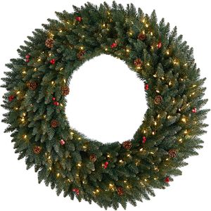 Wholesale Customized Factory Price PVC Eco-Friendly <b>Fire</b>-<b>proof</b> 60cm Artificial Christmas Wreath Commercial Indoor Decoration - Product Image 1