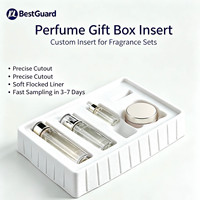 Vassoio in PET Ecologico Personalizzato per Imballaggio Blister, Inserto Floccato Spessore 1mm, Ritagli Precisi per Scatole di Profumi e Cosmetici