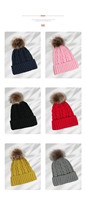 Gorros de Punto Personalizados, Transpirables, Impermeables, 100% Acrílicos, con Pompón de Piel Sintética, Color Rojo Cálido para Invierno, Unisex