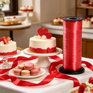 Decorazione Elegante per Feste, Nastro Rosso in Plastica 91M, Decorazione per San Valentino - Product Image 6