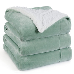 Bán buôn 100% polyester siêu mềm ấm hai lớp nặng sang trọng dày flannel lông cừu Sherpa ném chăn chống máy Đóng cọc - Product Image 1