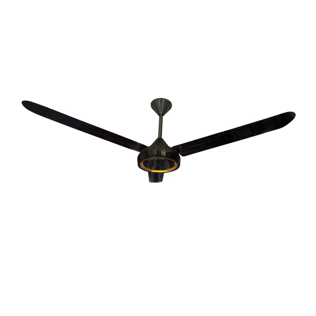 Industrial High Air Volume Electric Ceiling Fan Without Light 56 Inch AC Metal Black Ceiling Fan Ventilator for Household, Shops