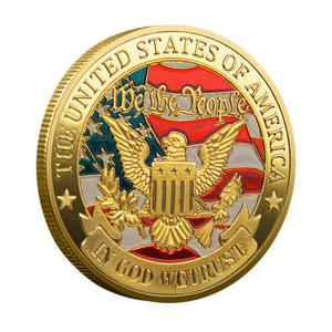 Монета памятная 3D из металла с позолотой и серебрением, коллекционная, с элементами национального герба и флага США - Product Image 2
