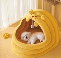 Lit pour chien en tissu personnalisé, chaud, fermé et sécurisé, en forme de pomme, motif dessin animé, pour petits chiens, Bichon Frisé, toutes saisons