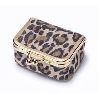 Nouveau sac à bijoux Hisera en cuir de vachette imprimé léopard, mini sac pour bagues, colliers, boucles d'oreilles, accessoires de nez, avec fermeture à boucle