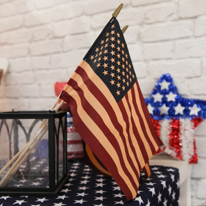 Nhà Cung Cấp Cờ 100% Polyester Tùy Chỉnh 4 ''X 6'' Người Hâm Mộ Bàn Tay Nhỏ Cờ Mỹ In Cờ Mỹ Với Cột Gỗ - Product Image 3