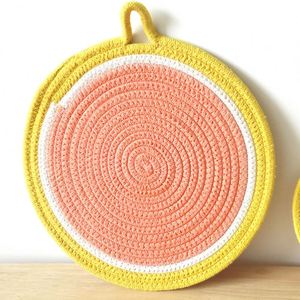 Sous-verres ronds en corde de coton, isolants, épais, antidérapants, résistants à la chaleur, pour la cuisine et l'artisanat - Product Image 3