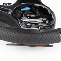 Volant en cuir véritable perforé en fibre de carbone à fond plat, vente chaude d'usine, compatible avec les séries BMW F20 F30 F32 F48 F80 F82