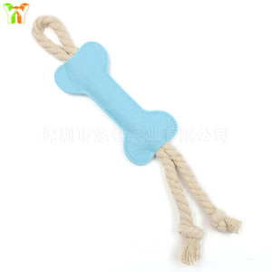 ของเล่นกระดูกสัตว์เลี้ยง, ของเล่นเคี้ยวเชือกฝ้ายสักหลาด, ลูกบอลสัตว์เลี้ยง, ของเล่นฝึกเคี้ยวสำหรับสุนัขและแมว - Product Image 4
