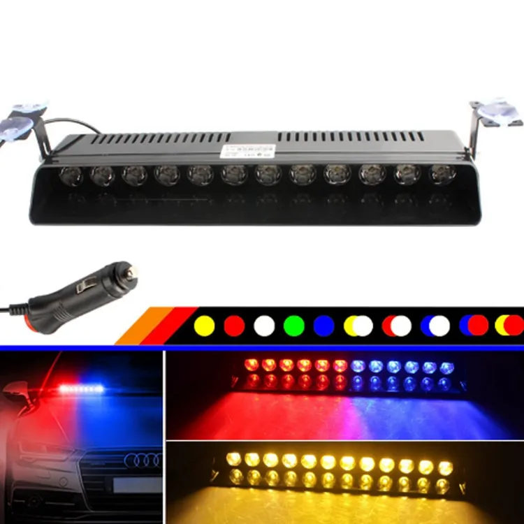 Luces LED estroboscópicas RTS para coche, iluminación de emergencia portátil con 14 modos de montaje en parabrisas Interior o tablero, 12LED, 12w