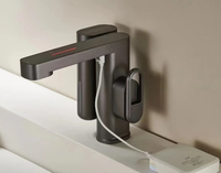 Meiyani Distributeur de Savon Intelligent 2-en-1 de Luxe avec Capteur, Robinet Numérique Inductif Chaud/Froid pour Lavabo et Évier de Salle de Bain
