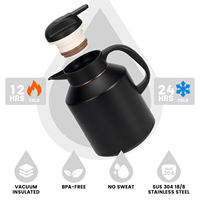Bouilloire isotherme sous vide en titane avec poignée, 1,5 L, pour infusions lentes, avec infuseur à thé intégré, idéale comme cadeau d'affaires – Meilleures ventes