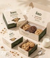 Boîte à pâtisserie en papier personnalisée avec logo pour biscuits, brownies, beignets, pâtisseries, bonbons, noix et emballages alimentaires pour desserts