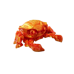 Crabe Cyber imprimé en 3D, jouets animaux 3D, jouets pour imprimante 3D, matériau PLA écologique, articulations flexibles, coquille de crabe mobile - Product Image 4