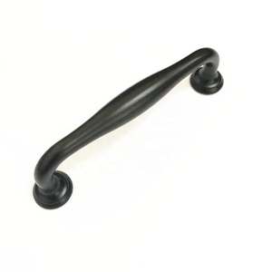 Poignée et bouton Kosin Foshan tiroir de placard de cuisine Zinc solide rond matériel de meubles poignée noire mate - Product Image 4