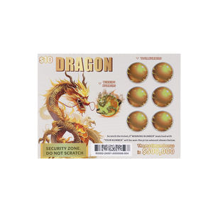 Numéro gagnant carte de loterie billets à gratter conception gratuite personnalisée thème dragon impression numérique chine loterie à gratter - Product Image 2