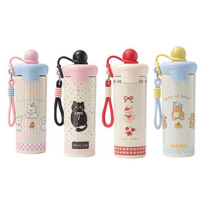 Gourde isotherme écologique en acier inoxydable 316 pour enfants, avec corde de transport, motif dessin animé, grande capacité, portable et de haute qualité - Product Image 1
