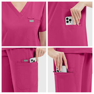 Ensemble de blouses de travail pour esthéticiennes personnalisées avec logo OEM, en polyester tissé, uniformes d'hôpital, tenue de spa élégante - Product Image 6