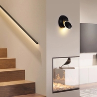 Applique murale LED rotative à 350 ° en aluminium, luminaire d'intérieur, idéal pour des escaliers, un couloir ou une chambre à coucher, 3/5W
