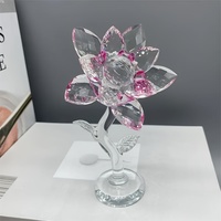 Fleur de lotus en cristal K9 artisanal personnalisé avec boîte cadeau pour la fête des mères et les cadeaux de mariage