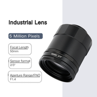Machine Vision Lens, 5MP 50mm F1.4 C-Mount 2/3" Fixed Focus Industrial Lens for Consumer Electronics