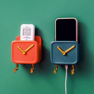 Multipurpose Modern Wall Mounted PP Holder Wire Organizer Self Adhesive Phone <b>Stand</b> Data Cable Receiving Charging Hole Cable - Product Image 1