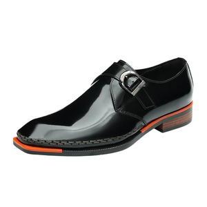รองเท้าหนังแท้สีดำแบบ Monk Strap สำหรับผู้ชาย หัวเหลี่ยม ปิดด้วยหัวเข็มขัด พื้นยาง เหมาะสำหรับใส่ทำงานทุกฤดู ขายส่ง - Product Image 5