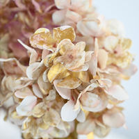 Bunga Hydrangea Sutra Buatan Mewah dan Elegan 52cm Besar Vintage untuk Dekorasi Pernikahan, Hortensia Berwarna Kemerahan untuk Acara Musim Gugur