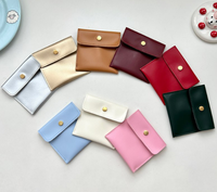 Pochette de rangement en PU miniature avec bouton-pression, style enveloppe, pour bijoux (bagues, boucles d'oreilles), couleurs unies personnalisables, vente en gros