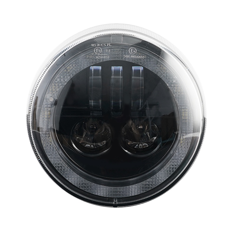 Черная светодиодная фара с белым кольцом ореола DRL light для Vespa GTV Sei days
