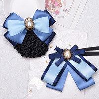 Ensemble de pinces à cheveux nœud papillon en strass, élégant accessoire de cheveux en tissu satiné et résille pour le bureau
