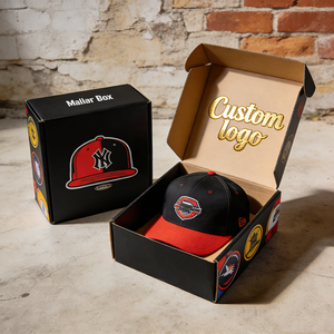 Boîte cadeau en papier pour chapeau vintage, prix de gros personnalisé, design rétro, style antique, boîte pour casquette snapback - Product Image 1