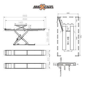 Paquete Compacto de Alineación para Taller: Alineador de Ruedas 3D de Pared con Elevador de Coches de Doble Tijera de 4 Toneladas para Espacios Reducidos AQ-7040comb - Product Image 1