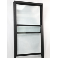 Fenêtre à guillotine verticale en aluminium avec cadre en verre trempé, design minimaliste, réduction du bruit, anti-corrosion