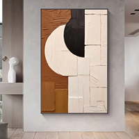 100% Art de peinture sur toile 3D à texture moderne faite à la main avec cadre
